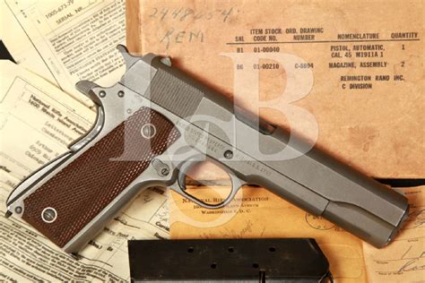 Remington rand 1911 value by serial number - May 30, 2020 · Just received my CMP 1911a1. It is a 1945 mfr Remington Rand frame with GI replacement slide. Slide has 7790314 drawing number and 53397 mfg number for Numax electronics. Frame has OG stamp for Ogden Arsenal rebuild. Grips are the original Keyes. There is cosmoline in many areas of the frame/slide. Barrel is new Colt, parkerized. 